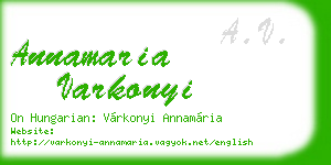 annamaria varkonyi business card