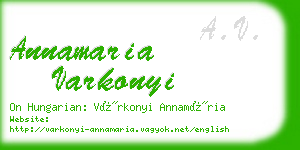 annamaria varkonyi business card